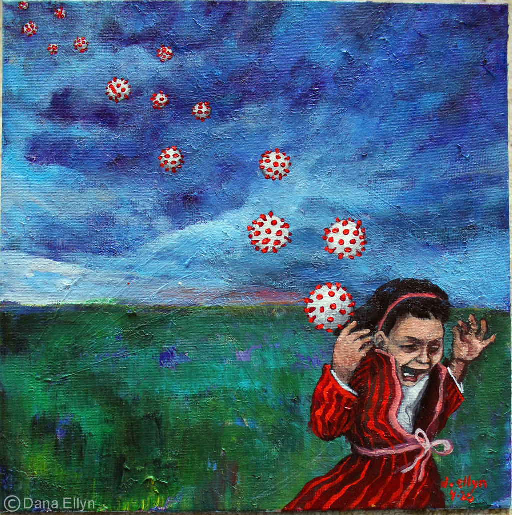 Collection of 100 paintings inspired by the Covid 19 pandemic by Dana Ellyn