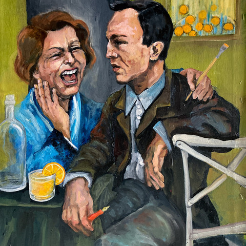 Dana Ellyn's "Pen & Brush" portrait of Grace Hartigan and Frank O'Hara