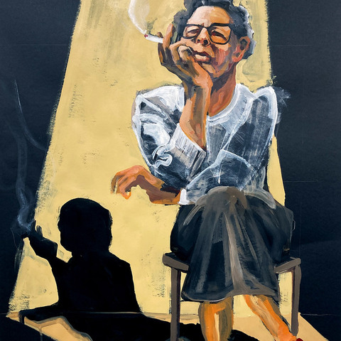Dana Ellyn's portrait of Hannah Arendt, "Banality"