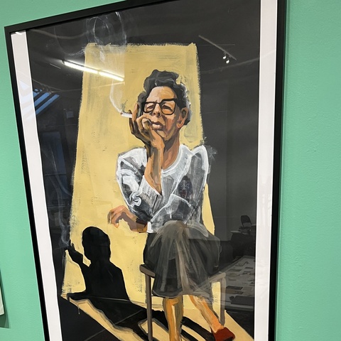 Dana Ellyn's  with her portrait of Hannah Arendt, "Banality"