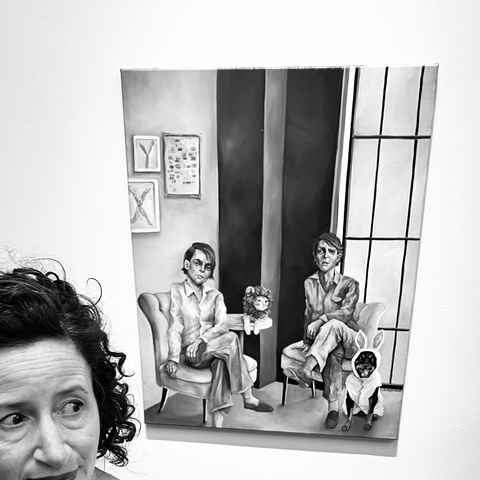Dana Ellyn with her Gender Neutral Family painting