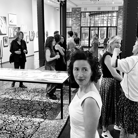 Dana Ellyn at the opening of NO Matter What; Patti Hudson and Friends at Pen + Brush gallery in NYC