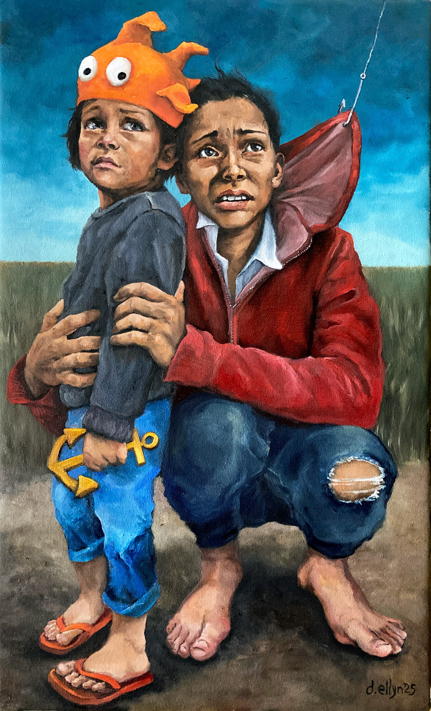 Catch and Release painting by Dana Ellyn. oil on canvas